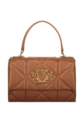Love Moschino quilted logo hardware tote bag - Brown