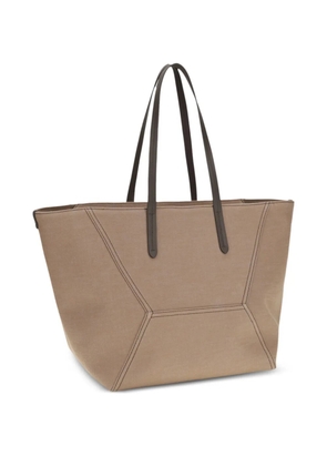 Brunello Cucinelli stitched borsa tote bag - Neutrals