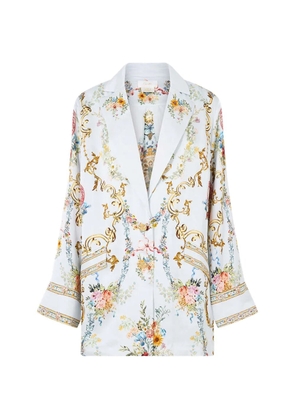 Camilla printed blazer - White