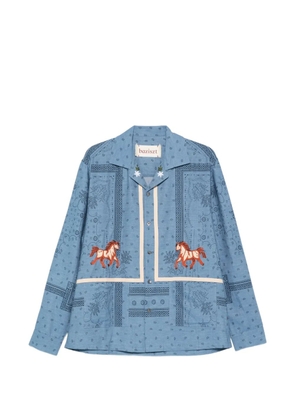 Baziszt Ranch horse-motif bandana shirt - Blue