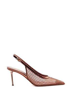 Sergio Levantesi Greta6 embellished mesh pumps - Brown