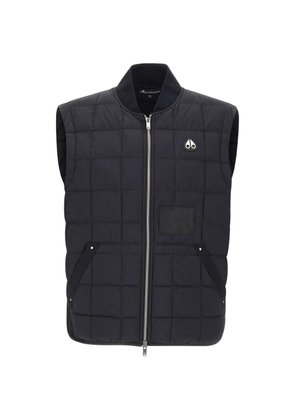 Moose Knuckles quilted logo patch vest - Black