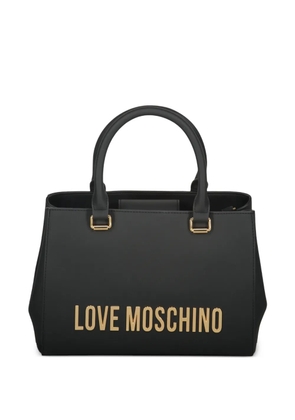 Love Moschino logo lettering rigid tote bag - Black