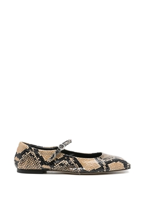 Aeyde Uma snake-print ballet flats - Neutrals
