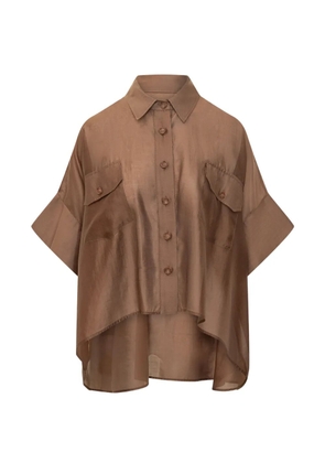 LE SULLY STUDIO oversized pocket shirt - Brown
