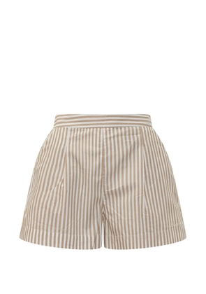 MC2 Saint Barth striped high-waist shorts - Neutrals