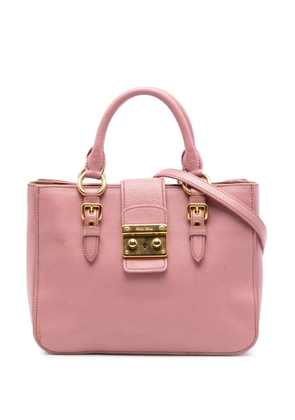 Miu Miu Pre-Owned 2010-2025 Goatskin Madras satchel - Pink