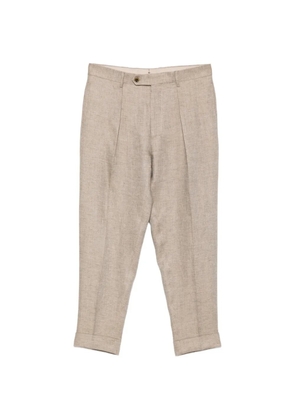 Berwich Chiaia pleated turn-up trousers - Neutrals