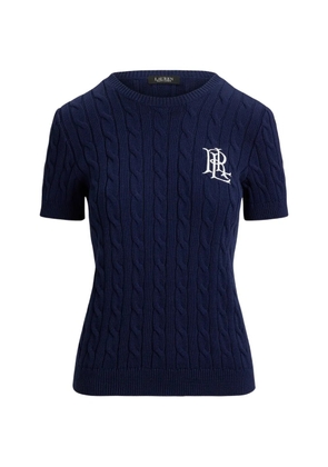 Lauren Ralph Lauren cable-knit logo jumper - Blue