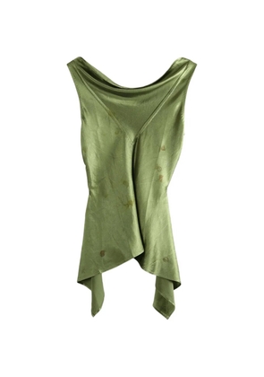 MUTEDANCE floral-jacquard top - Green