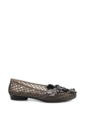 HEAVENLY JELLY flower-embellished ballet flats - Black