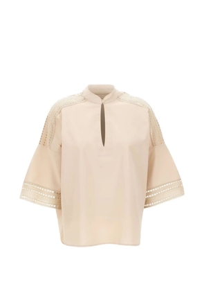 ELENA MIRO` embroidered blouse - Neutrals