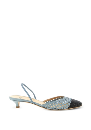 Francesco Russo sling back heeled pumps - Blue
