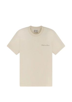 WALK IN PARIS logo-embroidered T-shirt - Neutrals