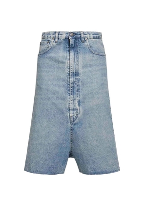 Maison Margiela frayed dropped-rise denim shorts - Blue