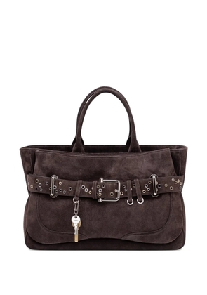 Osoi eyelet belted tote - Brown