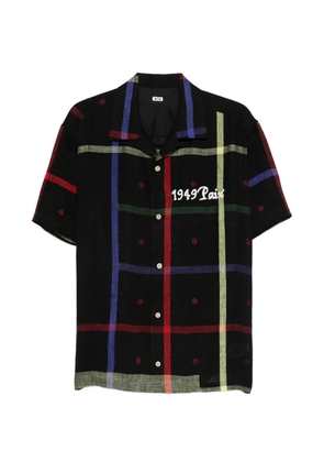 KHOKI plaid text shirt - Black