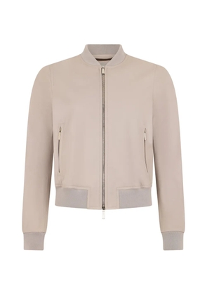 Moorer leather bomber jacket - Neutrals