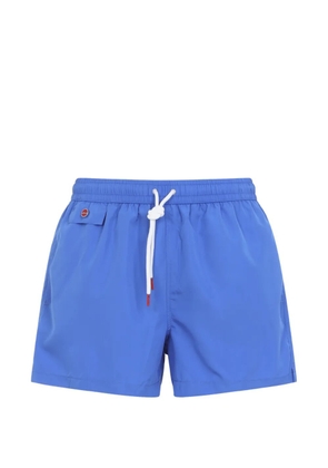 Kiton logo-embroidered swim shorts - Blue