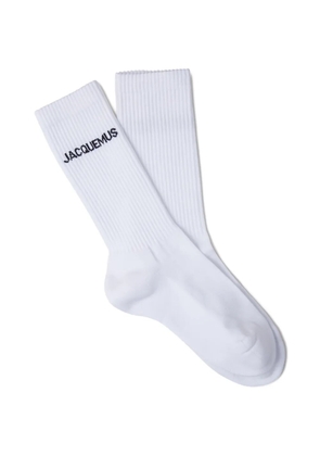 Jacquemus ribbed logo socks - White