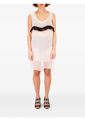 La-Rose ruffled mini dress - Neutrals