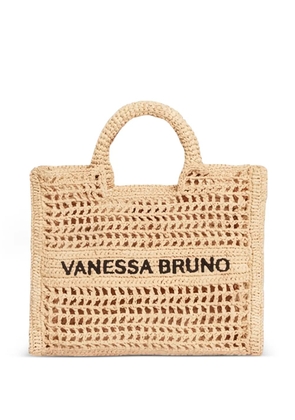 Vanessa Bruno small openwork top-handle tote bag - Neutrals