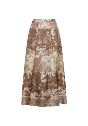 Pierre-Louis Mascia Aloe A-line midi skirt - Brown