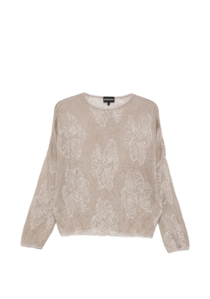 Emporio Armani floral-motif sweater - Neutrals