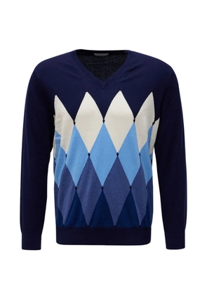 Ballantyne argyle V-neck sweater - Blue
