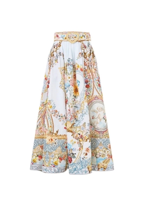 Camilla Seville Sweetheart belted midi skirt - Blue