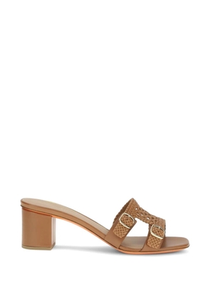 Santoni woven double-buckle pumps - Neutrals
