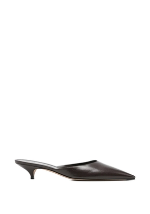 The Row pointed leather mules - Brown