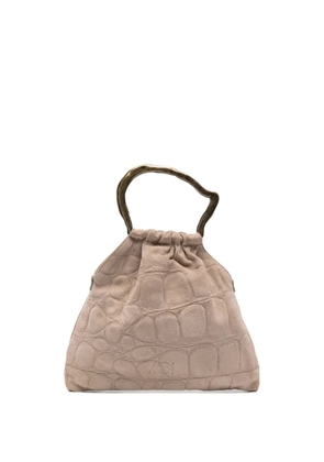 AUTENTICA 504 small Delia embossed top-handle tote bag - Neutrals