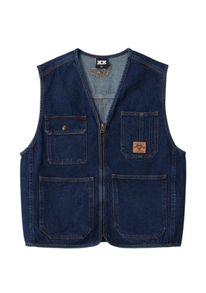 FINGERCROXX pockets zip cotton vest - Blue