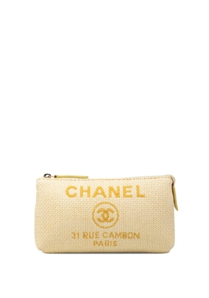 CHANEL Pre-Owned 2016-2017 Raffia Deauville pouch - Yellow
