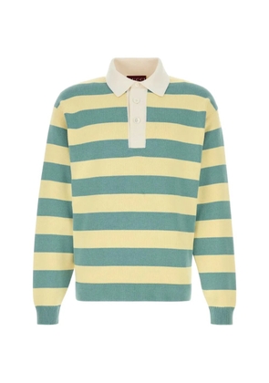 Gucci embroidered striped polo shirt - Blue