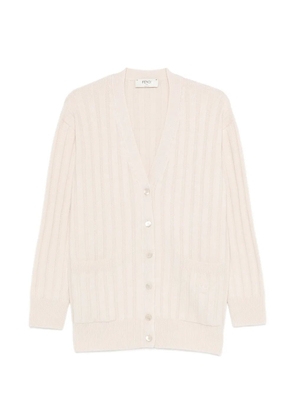 FENDI ribbed pocket cardigan - Neutrals