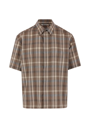 Auralee checked shirt - Brown