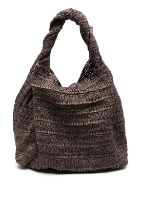 P.A.R.O.S.H. raffia tote bag - Brown