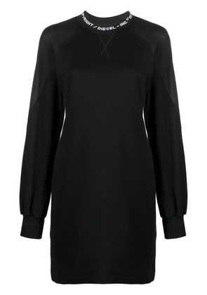 Diesel logo collar sweater dress - Black