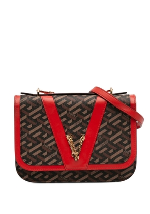 Versace Pre-Owned 2010-2025 La Greca Coated Canvas Virtus satchel - Brown
