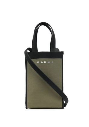 Marni colour-block knitted tote bag - Green
