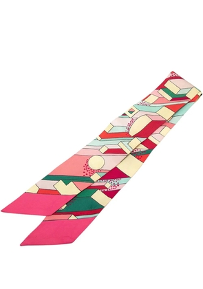Hermès Pre-Owned 1990-2026 On A Summer Day Silk Twilly Scarf scarves - Pink
