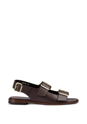 Doucal's buckle leather sandals - Brown