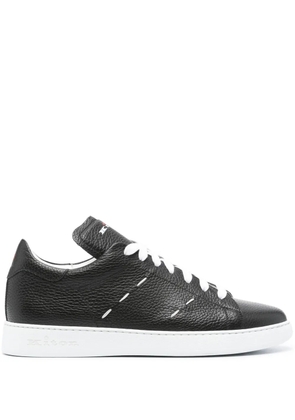 Kiton seam-detail leather sneakers - Black
