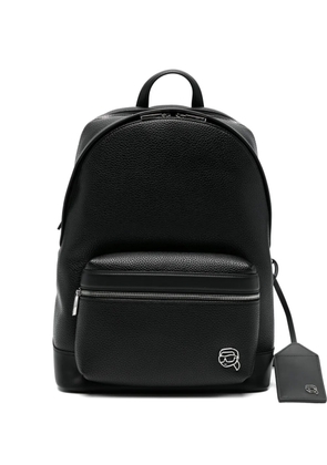 Karl Lagerfeld logo-plaque zipped backpack - Black
