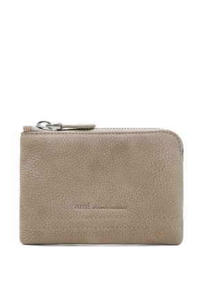 AMI Paris Carrousel zipped leather wallet - Neutrals