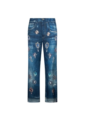 LIU JO print button jeans - Blue