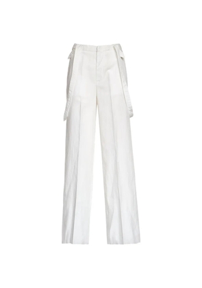 DONDUP Tecla suspender-detail trousers - White