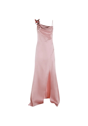 Blumarine butterfly appliqué draped gown dress - Pink